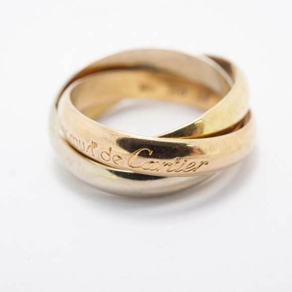 CARTIER Trinity Ring 51 K18YG 18K Yellow Gold White Gold Rose Gold Women's - Picture 4 of 8